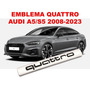 Par De Emblemas Quattro Audi A5/s5 2008-2023 Crom/rojo