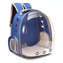 Mochila Pet Visão Panorâmica Astronauta Cachorro Gato Cão Cor Azul