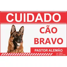 Cuidado Cão Bravo Pastor Alemão Placa De Advertência