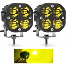 Par Faros 4 Led 40w Cuadrado Blanco O Amarillo / Estrobo