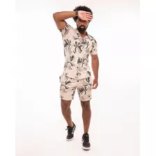 Conjunto Masculino Estampado Camisa E Shorts