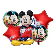  Balão Bexiga Metalizado Mickey Com 5 Unidades