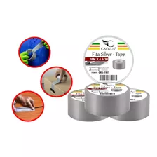 Kit 3 Fitas Silver Tape De 20 Metros - Caerus/prata Crs-1915