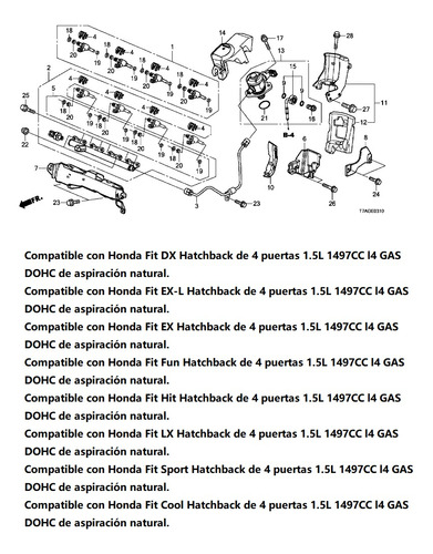 4* Inyector De Gasolina Alta Presion Honda Fit 1.5l 15-20 Foto 2