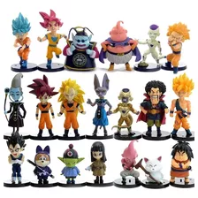 Kit 20 Bonecos Dragon Ball Z Super Goku Gohan Action Figure 