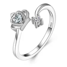 Anillo Mujer Ajustable Corona Plata925, Cristal Austriaco Lb