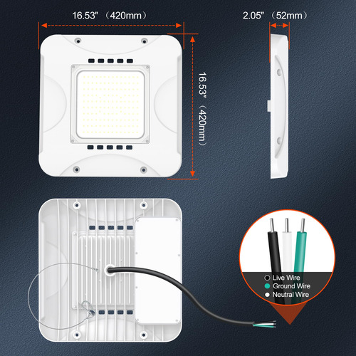 Bbestled Luz Led Para Dosel De 150 W Con 90 W/120 W/150 W Aj Foto 3