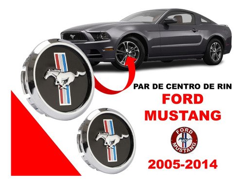Par De Centros De Rin Ford Mustang 2005-2014 68 Mm Foto 2