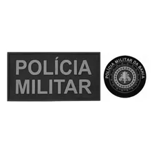 Kit Emborrachado Pmba Brasão E Costa Caca Polícia Militar Ba