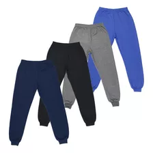 4 Calça Juvenil Moletom Básico Atacado Confortável Inverno