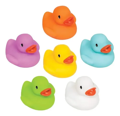 Patinhos Coloridos Brinquedo De Banho Bebê Buba 6 Peças
