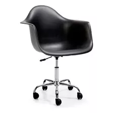 Sillon Eames Oficina Negro Con Rueditas Garden Life F901901