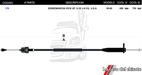 Chicote De Sobre Marcha Pick Up S-10 1988/1990 Foto 4