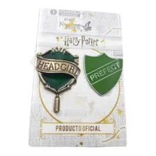 Pins Headgirl + Prefecto - Slytherin - Harry Potter