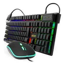 Kit Gamer Teclado Semi Mecânico Luminoso Abnt2 Mouse Pc Usb