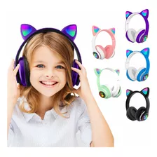 Headset Fone De Ouvido Bluetooth Led Orelha Gato Headphone