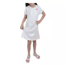 Vestido Meninas Brandili Paete Branco Off - 2589