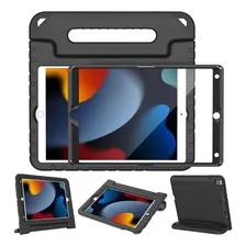 Funda iPad 10.2 Ltrop Antichoque Con Manija Mano Negro