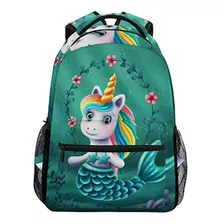 Morral Para Niños - School Backpack Cute Mermaid Unicorn Boo