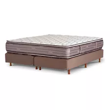 Sommier Americana La Cardeuse Topfuan Queen De 190cmx160cm Marrón Con Base Dividida