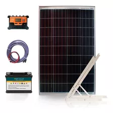 Kit Solar Con Panel De 50w Bateria De 45a Usb Y Pantalla 12a