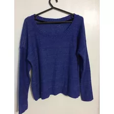 Blusa Feminina Manga Comprida Newport Azul Tam. M Pouco Uso