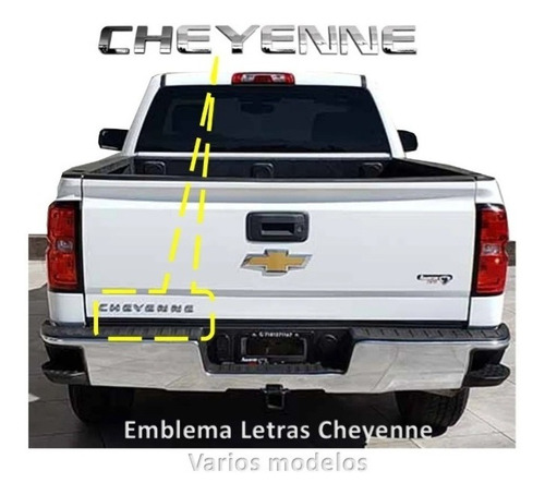 Emblema Letras Cheyenne Lateral Y De Tapa Batea Foto 3