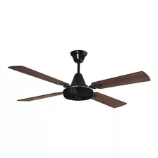 Ventilador De Techo Creta Premium Negro De Madera Nogal