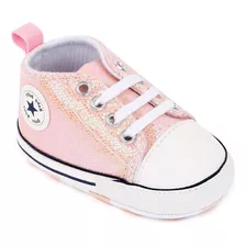 Zapatilla Antideslizante Brillante Para Bebe Estilo Converse