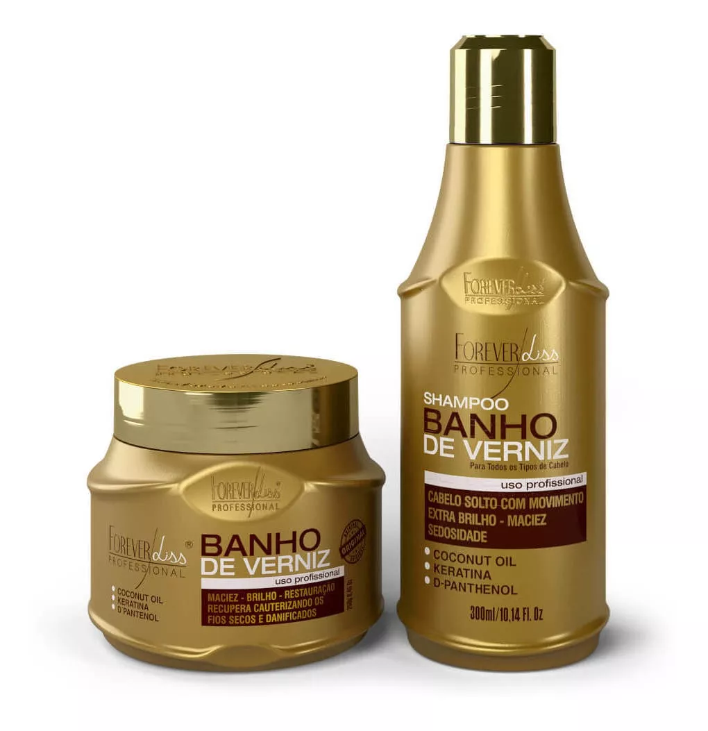 Kit Especial Banho De Verniz Forever Liss Com Shampoo 300ml 