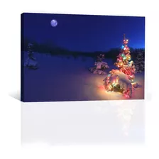 Cuadro Decorativo Navidad Canva Lienzo Pino Arbol Navideño