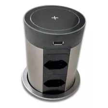 Torre Tomada Carregador Indução 4 Tomadas 2usb Hafele Preto