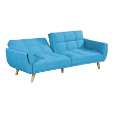 Sofa Cama Varios Cuerpos Tela Living Comedor Celeste Bauti