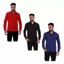 Kit Com 3 Camisa Social Preço De Fabrica Atacado Barato