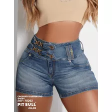 Shorts Jeans Feminina Pitbull Lançamento Ref 70263