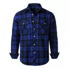 Camisas Casuales A Cuadros De Franela De Corte Regular Para