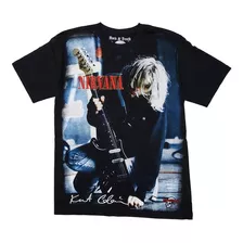 Playera Rock Nirvana Kurt Cobain Guitarra 