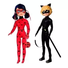 Boneca Miraculous Lady Bug + Cat Noir - Baby Brink 55 Cm