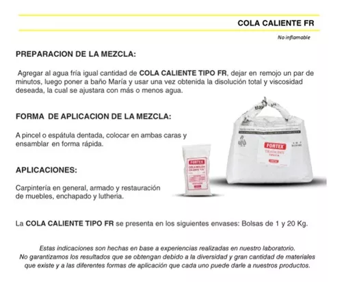 Cola Carpintero Adhesivo Resistente Al Agua W3 Fortex 1kg