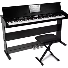 Piano Digital Alesis Virtueblack Xus 88 Teclas +base Y Silla