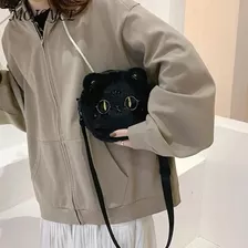 Bandolera Con Forma De Gato Negro Para Mujer, Bolsa De Hombr