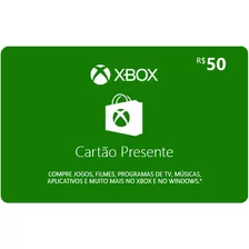 Microsoft Gift Card 50 Reais Cartão Presente Br Xbox Live