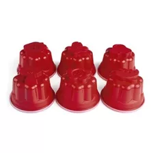 Forma Pote De Gelatina Divertido - 6 Peças - Vermelho 