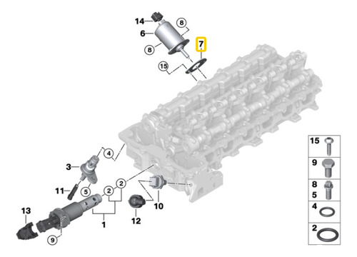 Empaque Valvetronic Bmw Serie 7' E66 730li Motor  N52 Foto 3