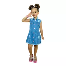 Vestido Infantil Moda Blogueirinha Jeans Mini Diva 