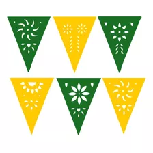 Banderines Flor Plástico Amarillo Y Verde Artevic 10 Tiras8m