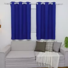 Cortina Para Janela Sala E Quarto 2,20 X 1,50 Decoração Cor Azul