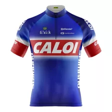 Camisa Ciclismo Masculina Caloi Azul Camiseta Blusa Roupa