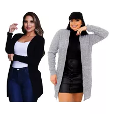 2 Blusa De Frio Cardigan Casaco Kimono Feminino Promoção