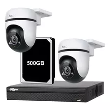 Kit Cámaras Seguridad Exterior 360 Wifi + Nvr Disco 500gb